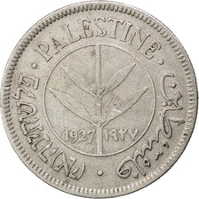 PALESTINE, 50 Mils, 1927, KM #6, EF(40-45), Silver, 23.5, 5.71