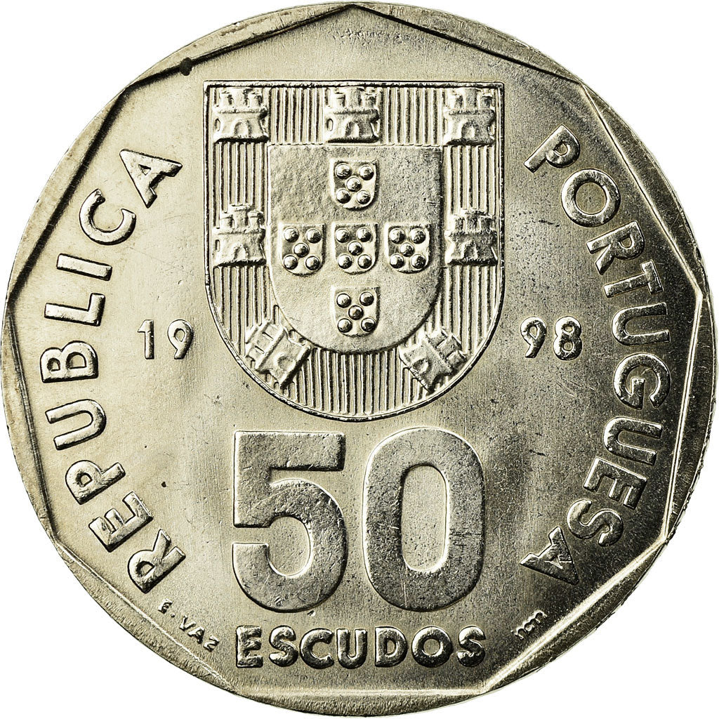 Coin, Portugal, 50 Escudos, 1998, AU(55-58), Copper-nickel, KM:636
