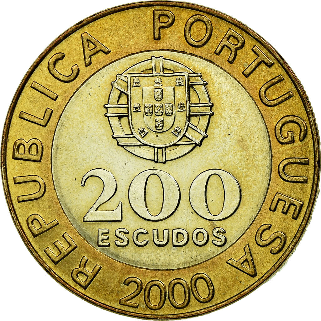 Coin, Portugal, 200 Escudos, 2000, MS(63), Bi-Metallic, KM:655