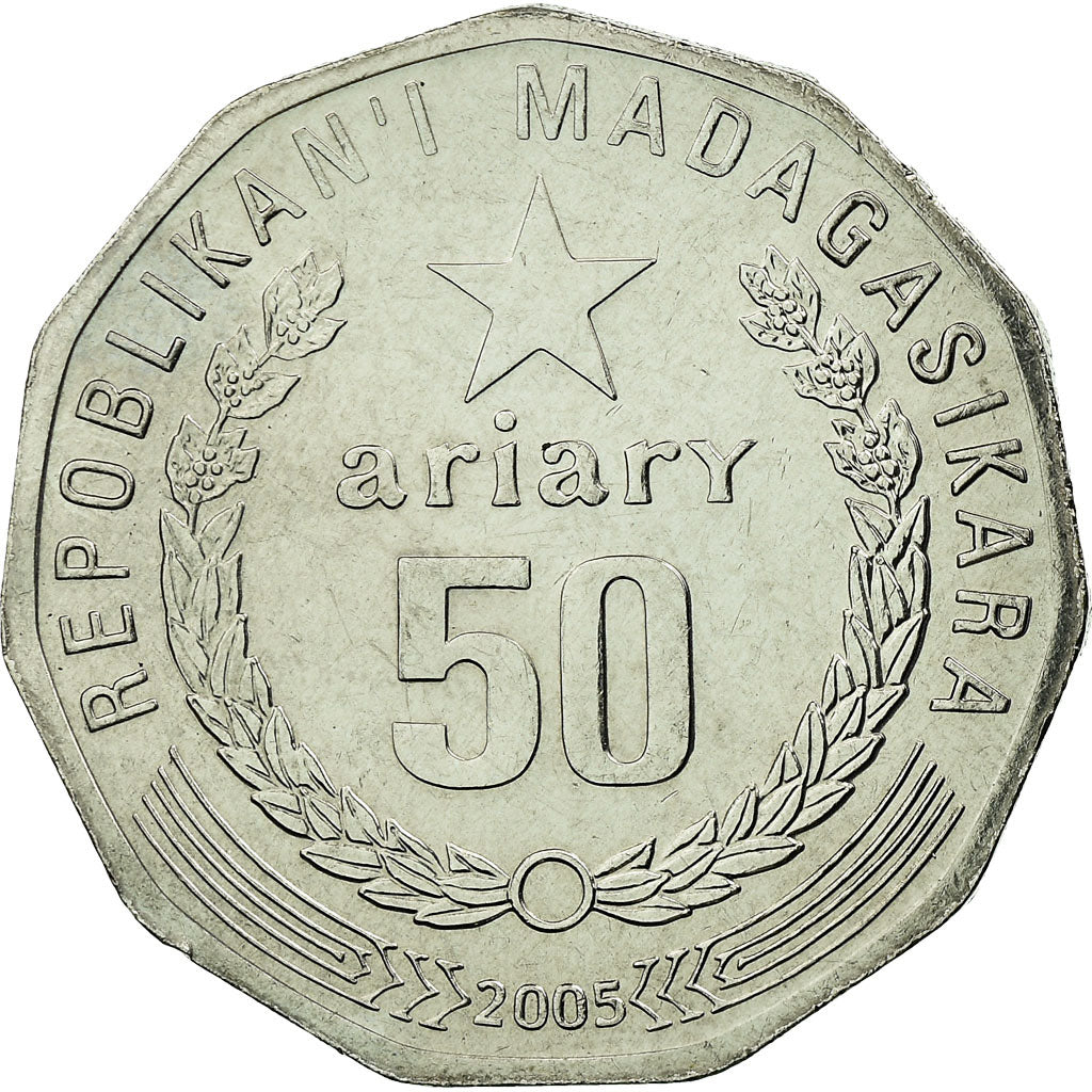 Moneta, Madagascar, 50 Ariary, 2005, Royal Canadian Mint, SPL-, Acciaio
