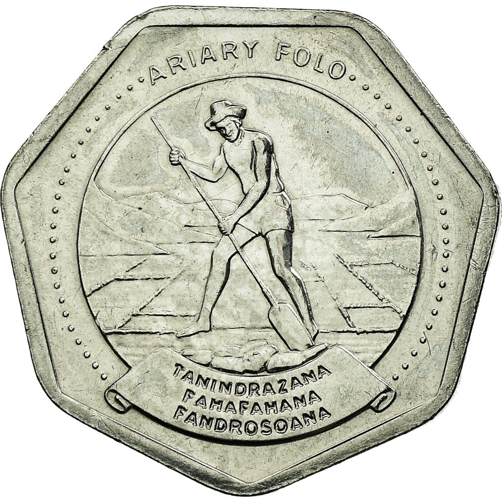 Coin, Madagascar, 10 Ariary, 1999, Royal Canadian Mint, EF(40-45), Stainless
