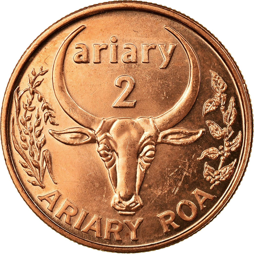 Coin, Madagascar, 2 Ariary, 2003, Royal Canadian Mint, AU(55-58), Copper Plated