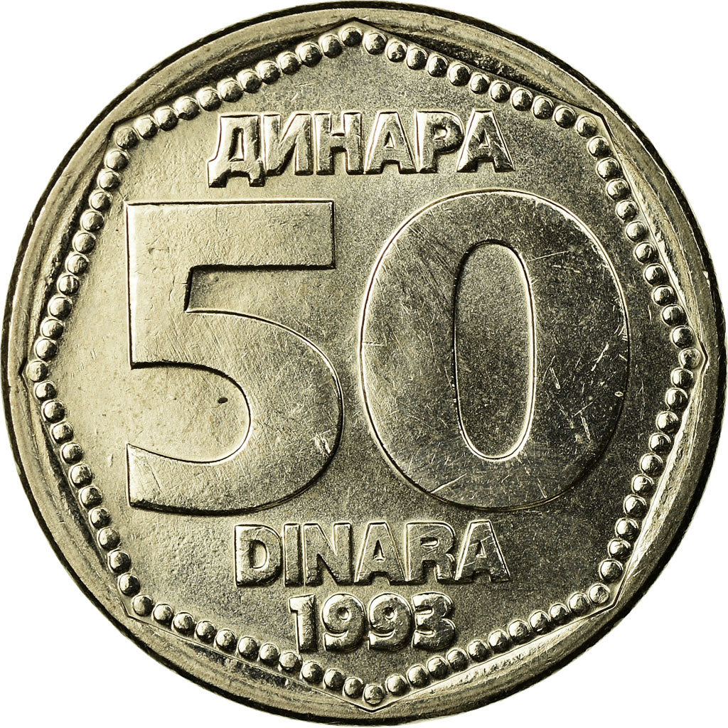 Münze, Jugoslawien, 50 Dinara, 1993, SS, Copper-Nickel-Zinc, KM:158
