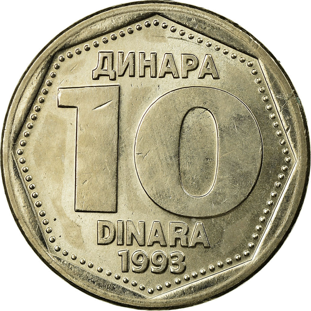 Münze, Jugoslawien, 10 Dinara, 1993, SS, Copper-Nickel-Zinc, KM:157