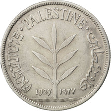 PALESTINE, 100 Mils, 1927, KM #7, AU(50-53), Silver, 29, 11.48
