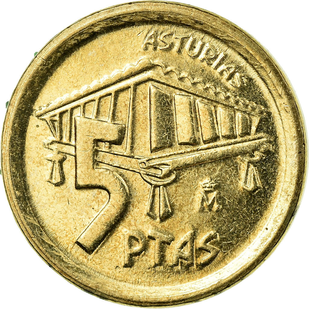 Moneta, Hiszpania, Juan Carlos I, Asturias, 5 Pesetas, 1995, Madrid, EF(40-45)