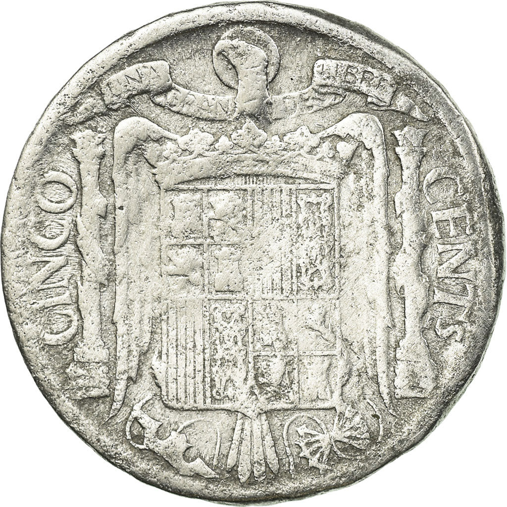 Moneta, Hiszpania, 5 Centimos, 1940, VF(20-25), Aluminium, KM:765
