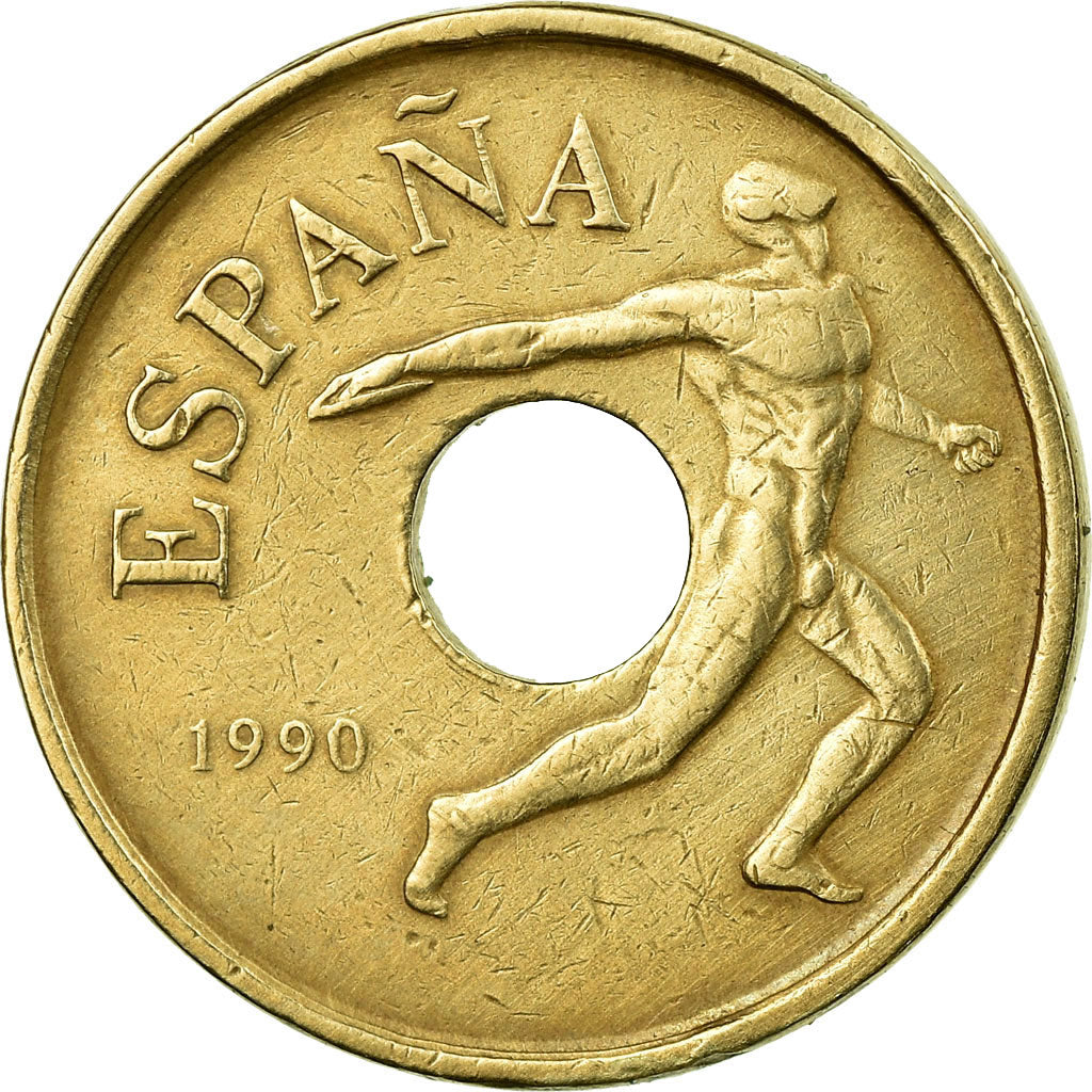 Coin, Spain, Juan Carlos I, 1992 Olympics, 25 Pesetas, 1990, Madrid, EF(40-45)
