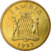 Coin, Zambia, 10 Kwacha, 1992, British Royal Mint, EF(40-45), Brass, KM:32