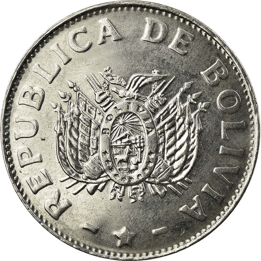 Coin, Bolivia, 50 Centavos, 1991, AU(55-58), Stainless Steel, KM:204