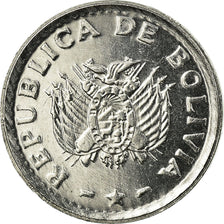 Moneda, Bolivia, 2 Centavos, 1987, EBC, Acero inoxidable, KM:200
