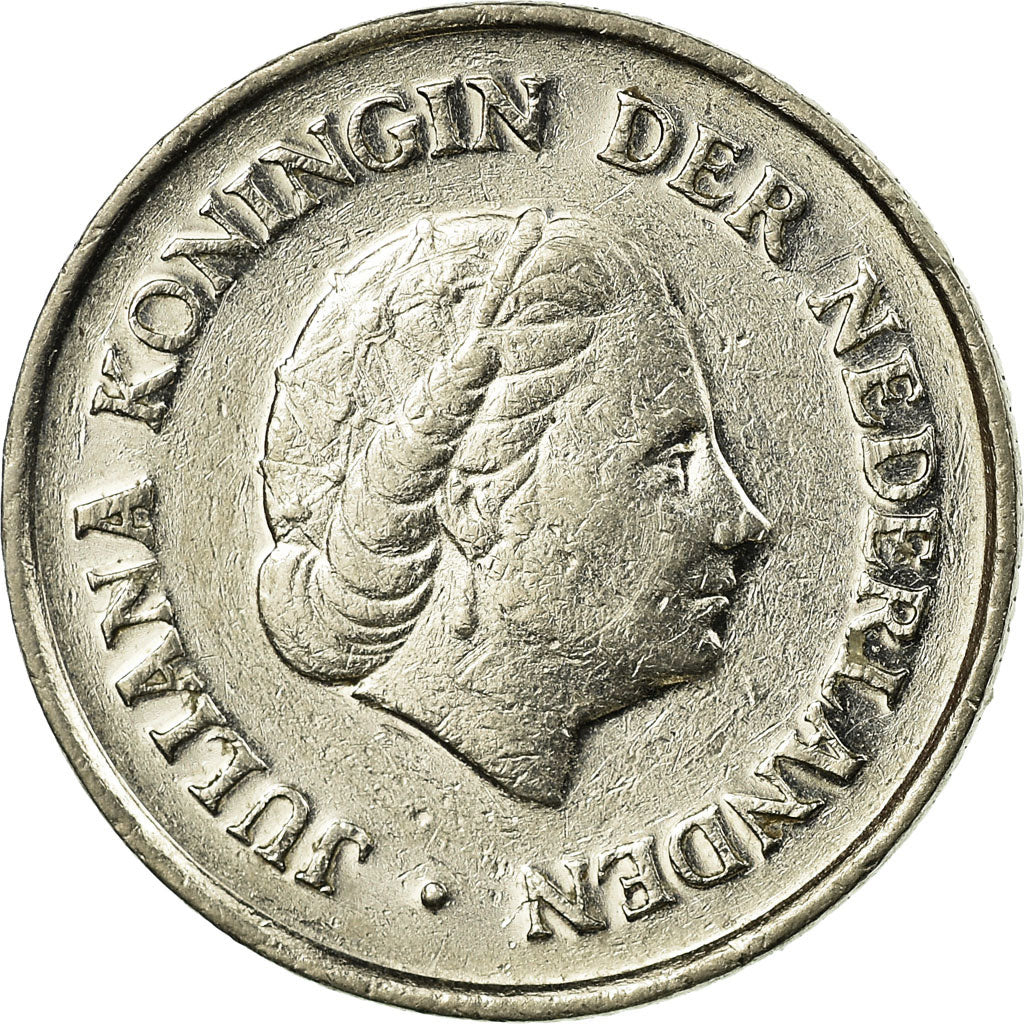 Moneta, Holandia, Juliana, 25 Cents, 1972, EF(40-45), Nikiel, KM:183