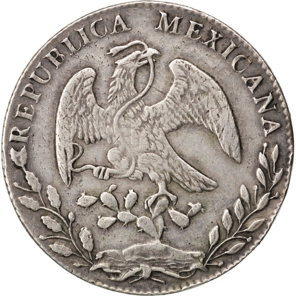 MEXICO, 8 Reales, 1884, Guanajuato, KM #377.8, AU(50-53), Silver, 27.07