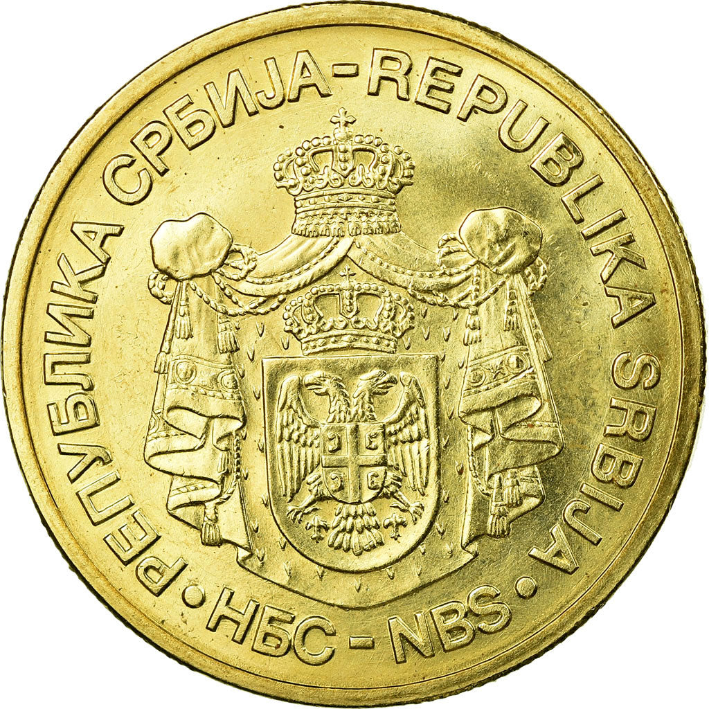 Coin, Serbia, 5 Dinara, 2010, EF(40-45), Nickel-brass, KM:40