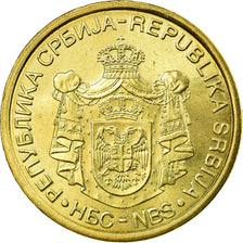 Coin, Serbia, 2 Dinara, 2010, EF(40-45), Copper Plated Steel, KM:49