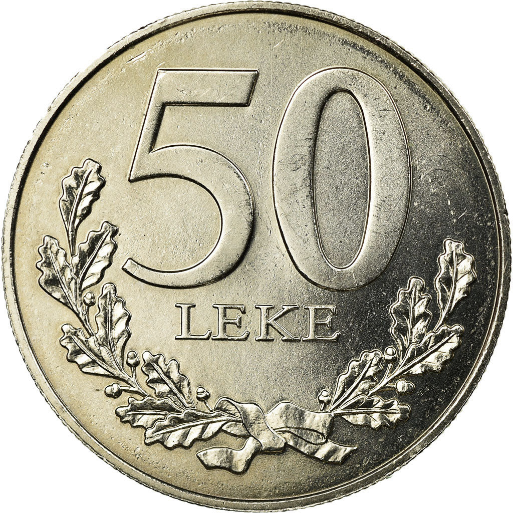 Coin, Albania, 50 Lekë, 2000, Rome, AU(55-58), Copper-nickel, KM:79