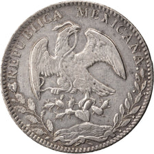 MEXICO, 8 Reales, 1883, Culiacan, KM #377.3, AU(50-53), Silver, 27.12
