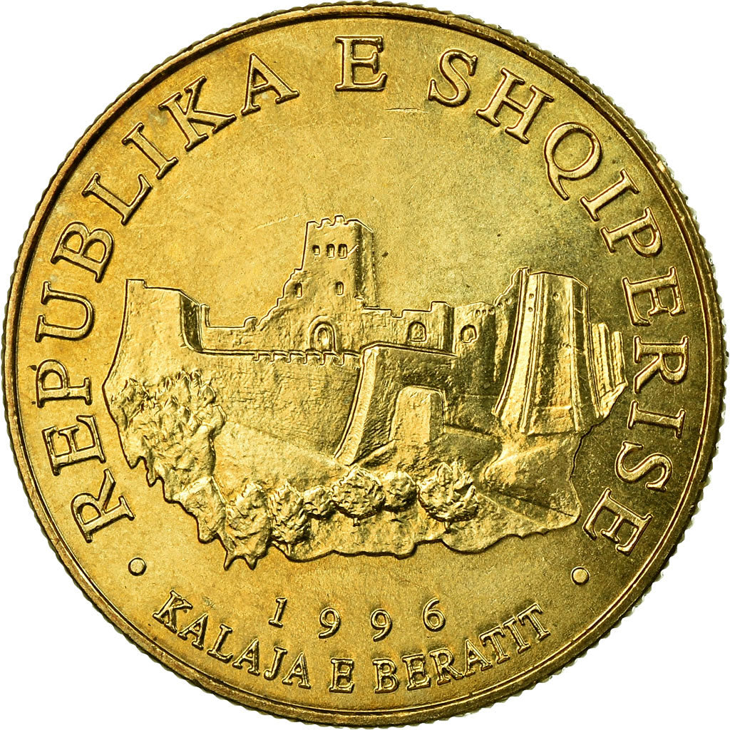 Moneta, Albania, 10 Lekë, 1996, Rome, BB, Alluminio-bronzo, KM:77
