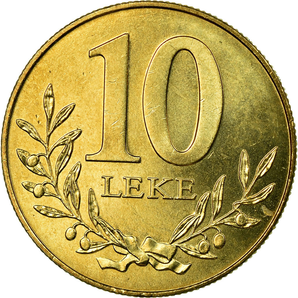 Moneta, Albania, 10 Lekë, 1996, Rome, BB, Alluminio-bronzo, KM:77