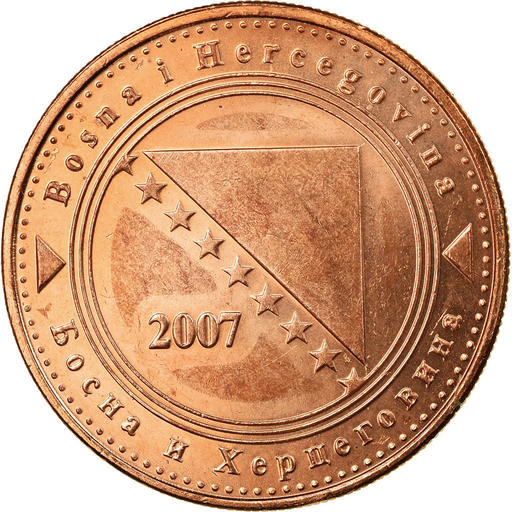 Moneda, Bosnia - Herzegovina, 50 Feninga, 2007, British Royal Mint, MBC, Cobre