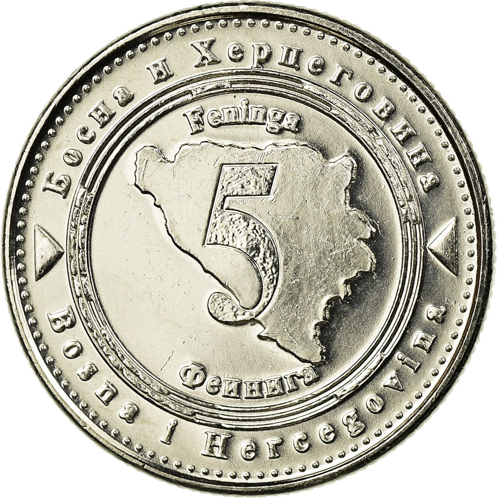 Munten, Bosnië - Herzegovina, 5 Feninga, 2005, British Royal Mint, ZF, Nickel