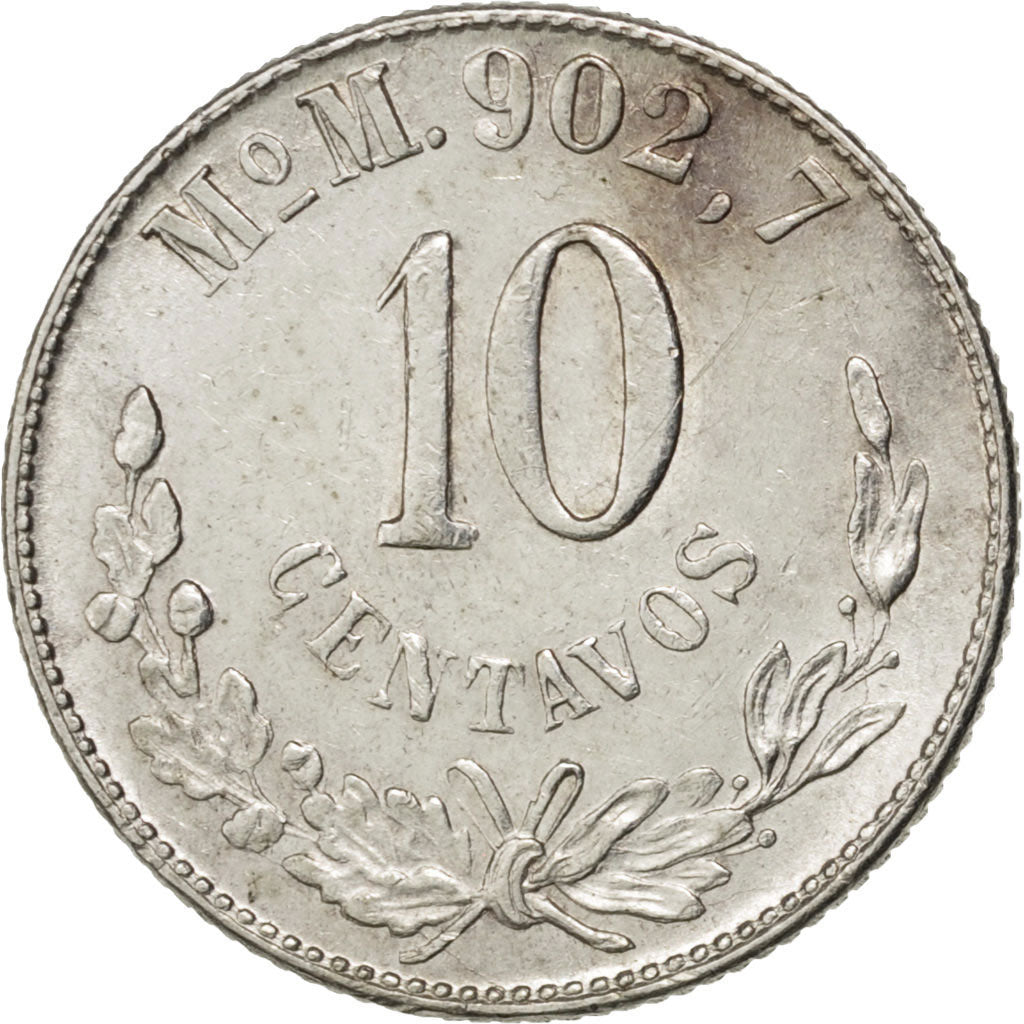 MEXICO, 10 Centavos, 1898, Mexico City, KM #404.2, AU(55-58), Silver, 2.66