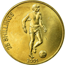 Coin, Somalia, Soccer, 25 Shillings / Scellini, 2001, EF(40-45), Brass, KM:103