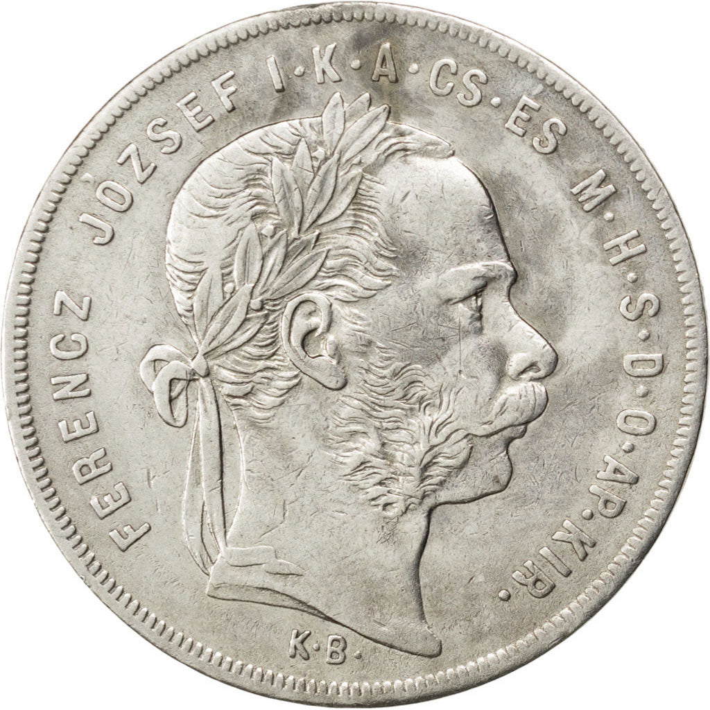 HUNGARY, Forint, 1870, Kremnitz, KM #453.1, AU(50-53), Silver, 12.25