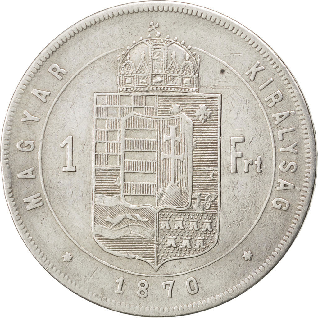 HUNGARY, Forint, 1870, Kremnitz, KM #453.1, AU(50-53), Silver, 12.25