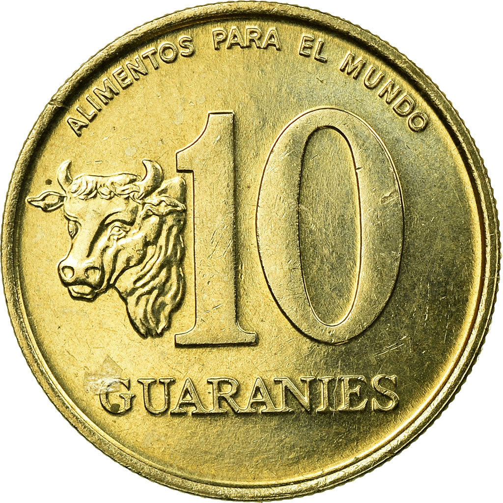 Moneta, Paragwaj, F.A.O., 10 Guaranies, 1990, EF(40-45), Nikiel-Brąz, KM:178