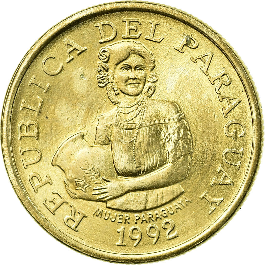 Moneta, Paragwaj, F.A.O., 5 Guaranies, 1992, EF(40-45), Nikiel-Brąz, KM:166a