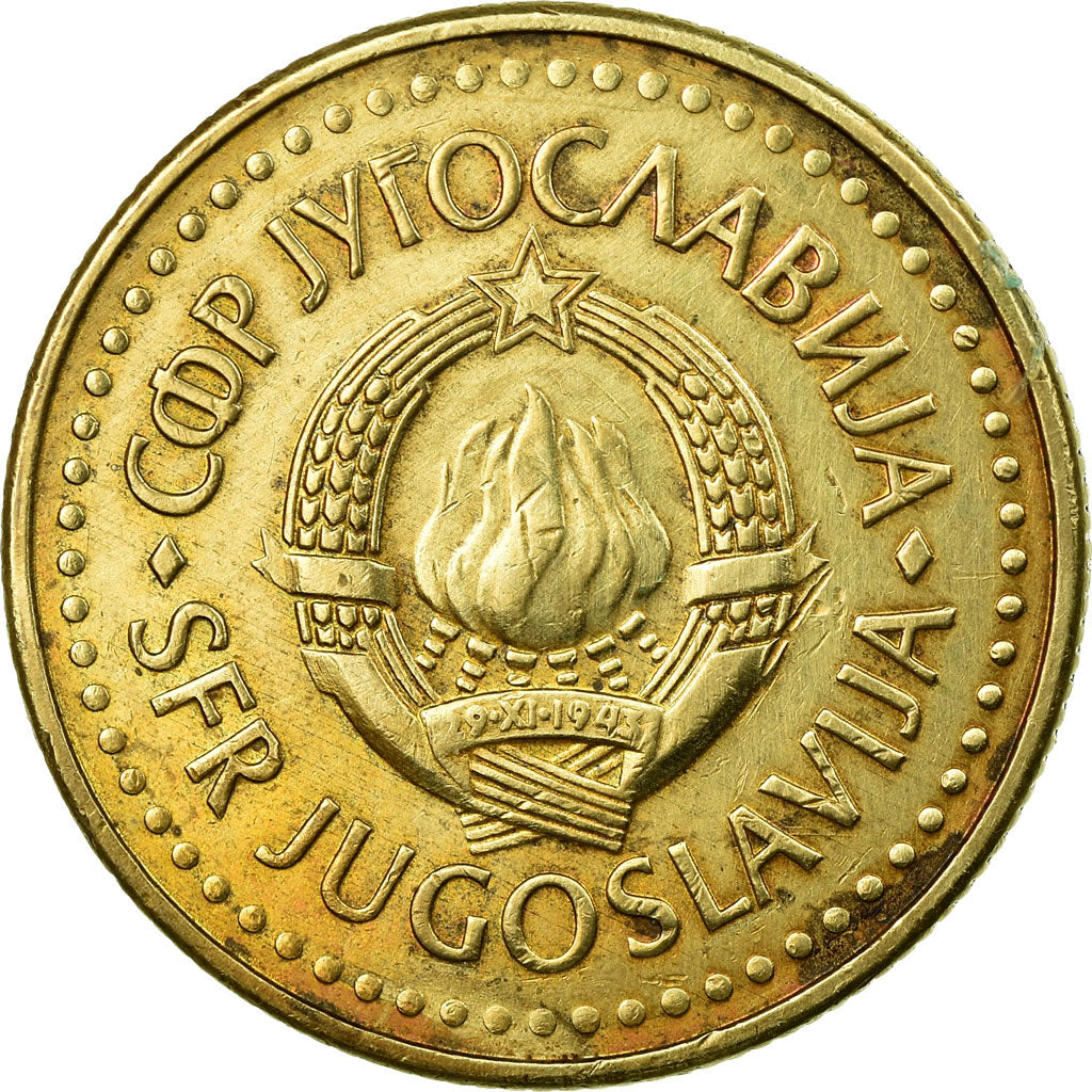Coin, Yugoslavia, 5 Dinara, 1986, EF(40-45), Nickel-brass, KM:88
