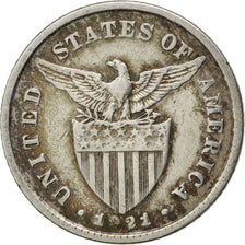 PHILIPPINES, 20 Centavos, 1921, KM #170, AU(50-53), Silver, 3.86
