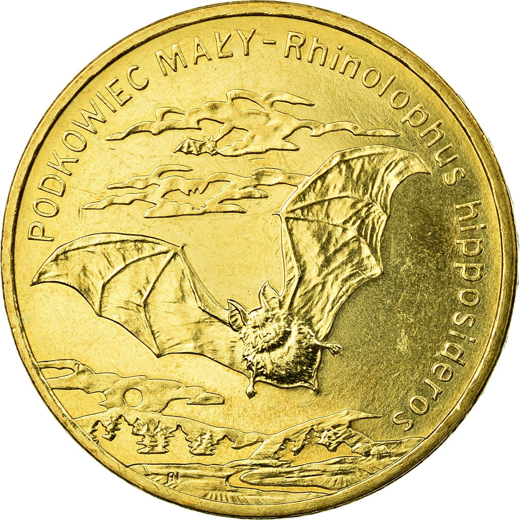 Coin, Poland, Bat, 2 Zlote, 2010, Warsaw, EF(40-45), Brass, KM:723