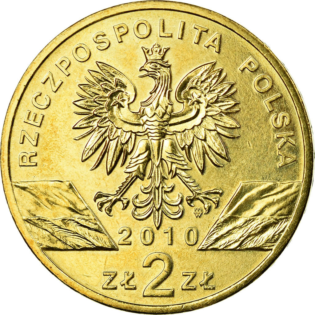 Coin, Poland, Bat, 2 Zlote, 2010, Warsaw, EF(40-45), Brass, KM:723