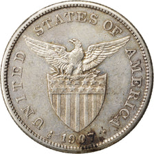 PHILIPPINES, Peso, 1907, San Francisco, KM #172, AU(55-58), Silver, 19.94
