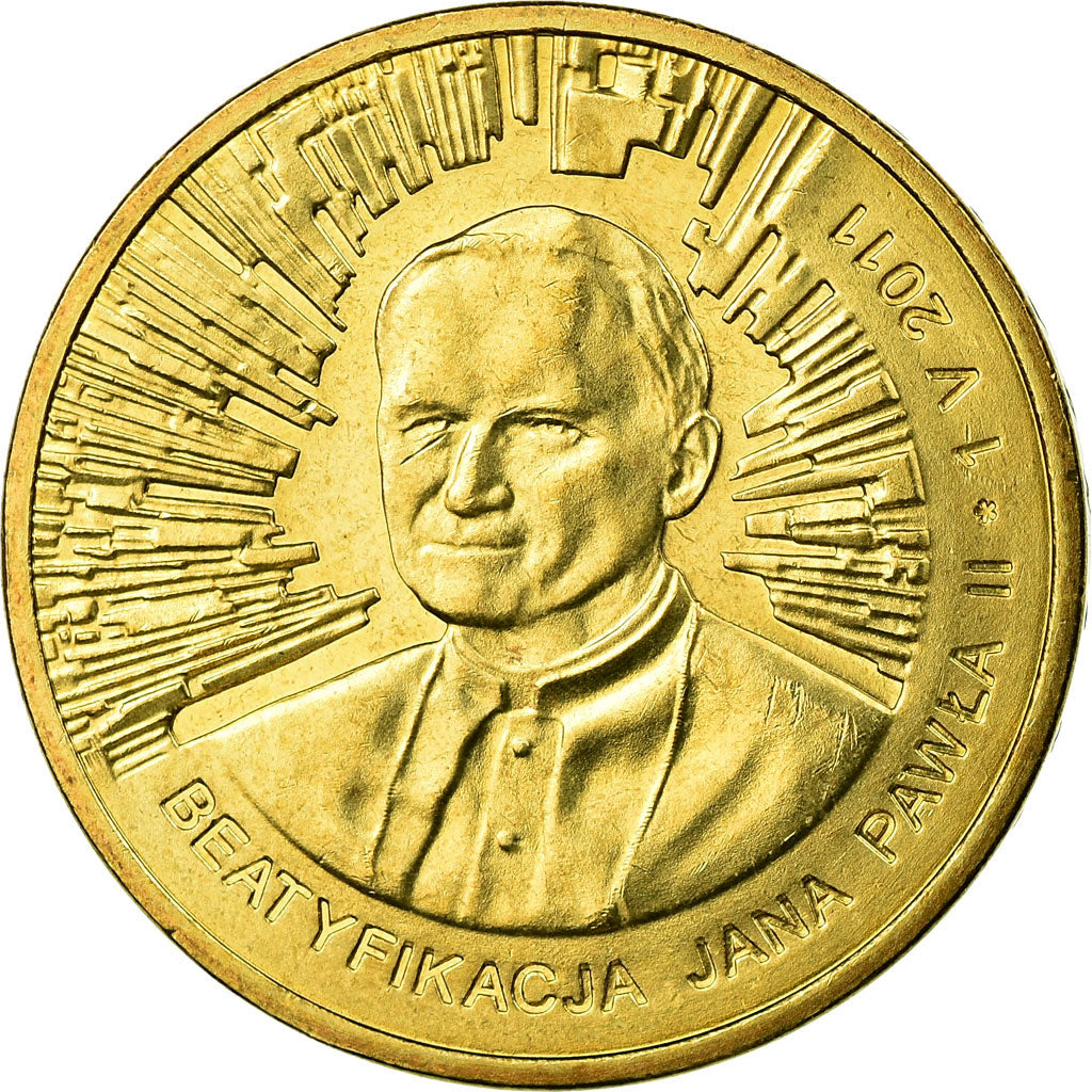 Munten, Polen, Beatification of Pope John Paul II, 2 Zlote, 2011, Warsaw, ZF