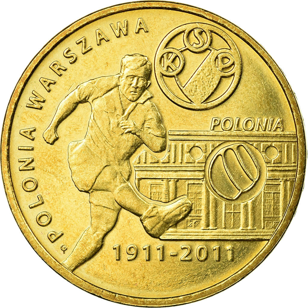 Coin, Poland, Polonia Warszawa football club, 2 Zlote, 2011, Warsaw, EF(40-45)