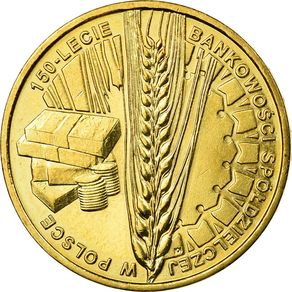 Moneda, Polonia, Cooperative banking in Poland, 150th Anniversary, 2 Zlote