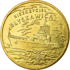 Coin, Poland, Blyskawica, destroyer, 2 Zlote, 2012, Warsaw, EF(40-45), Brass