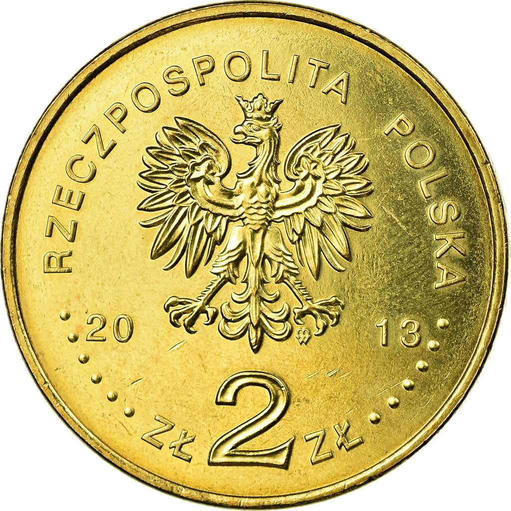 Moneda, Polonia, Cyprian Norwid, 2 Zlotych, 2013, Warsaw, MBC, Cobre - aluminio