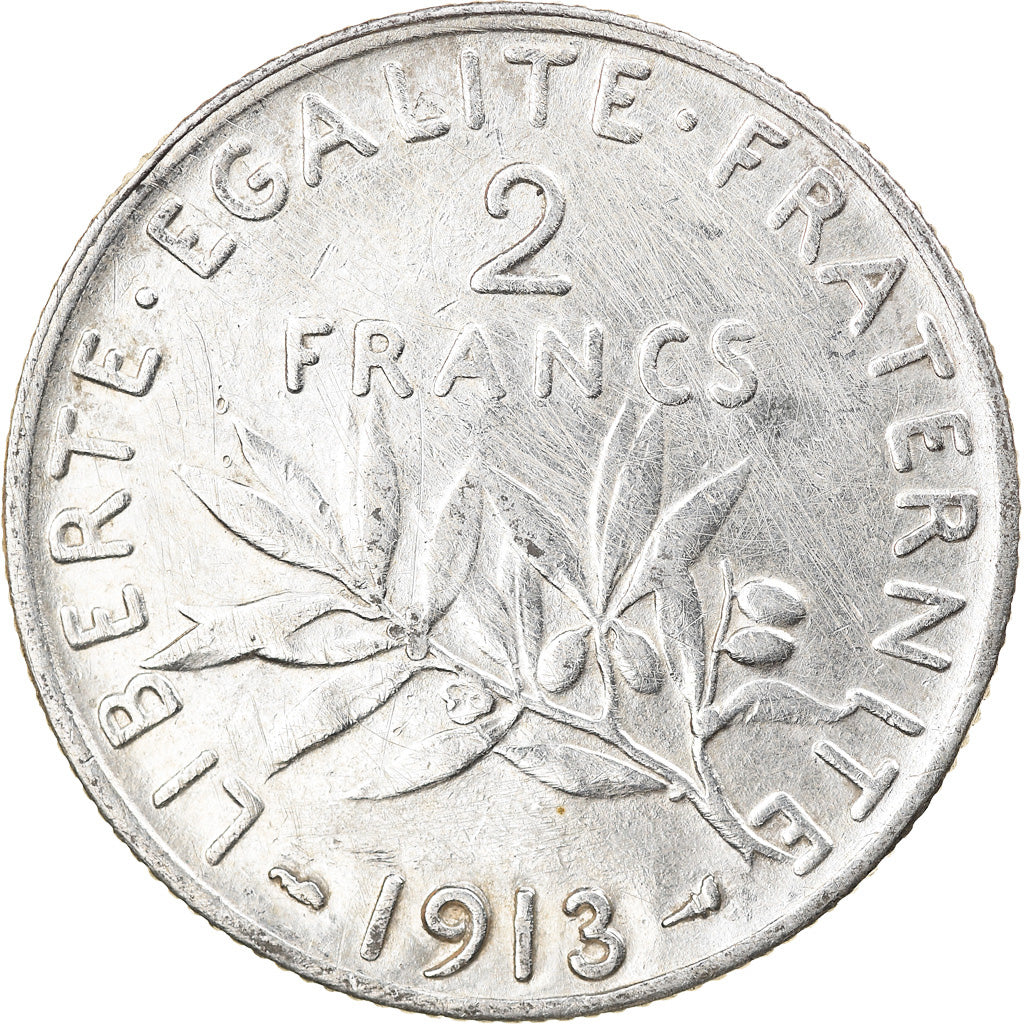 Coin, France, Semeuse, 2 Francs, 1913, Paris, EF(40-45), Silver, KM:845.1