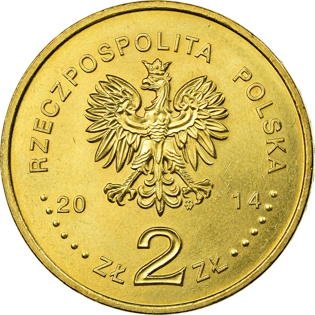 Münze, Polen, polish olympic team Sochi 2014, 2 Zlote, 2014, SS, Messing