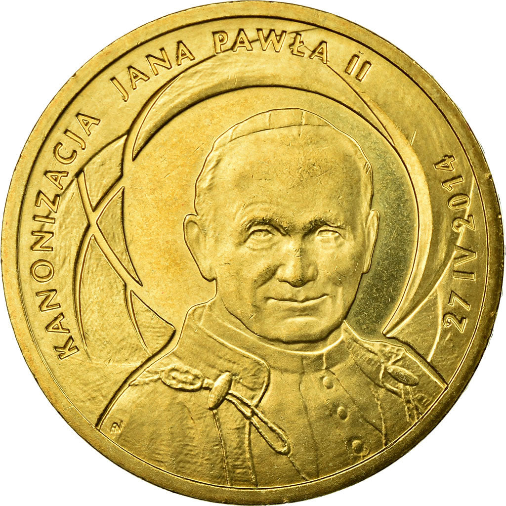 Coin, Poland, canonization  of jhon paul 2, 2 Zlote, 2014, EF(40-45)