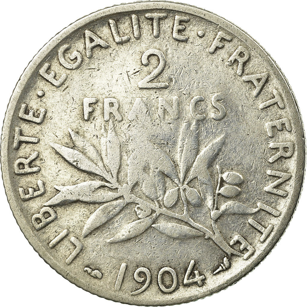 Monnaie, France, Semeuse, 2 Francs, 1904, Paris, TB, Argent, Gadoury:532