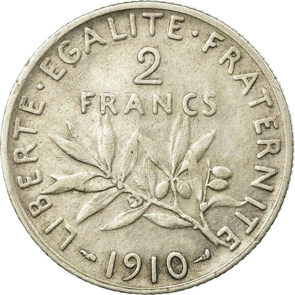 Monnaie, France, Semeuse, 2 Francs, 1910, Paris, TB+, Argent, Gadoury:532