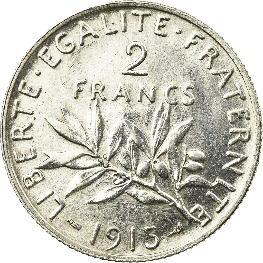 Münze, Frankreich, Semeuse, 2 Francs, 1915, Paris, SS, Silber, KM:845.1