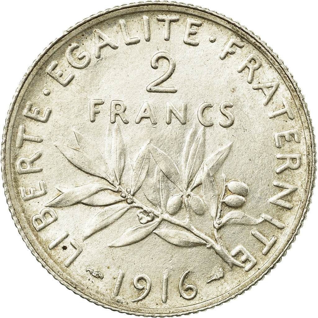 Münze, Frankreich, Semeuse, 2 Francs, 1916, Paris, SS, Silber, KM:845.1