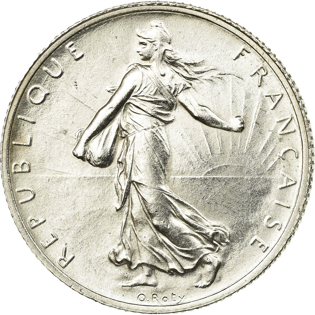 Coin, France, Semeuse, 2 Francs, 1917, Paris, AU(55-58), Silver, KM:845.1
