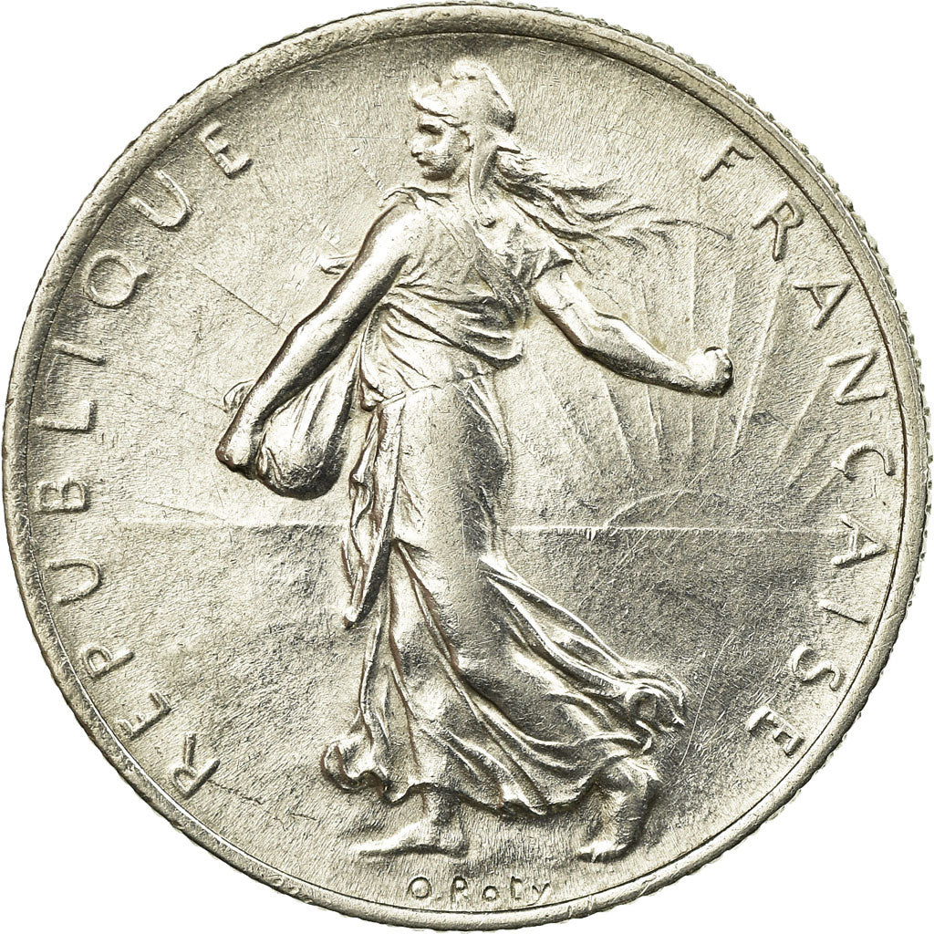 Coin, France, Semeuse, 2 Francs, 1918, Paris, AU(55-58), Silver, KM:845.1